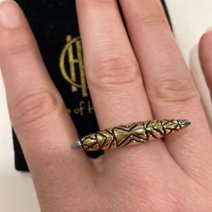 House of Harlow gold ring with silver detail
